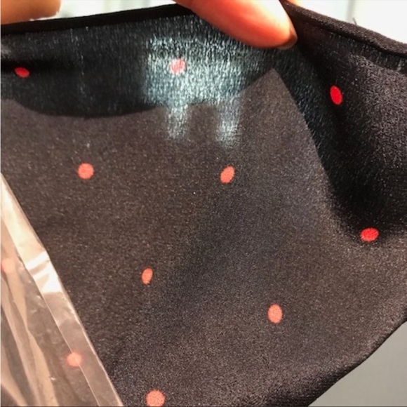 Intermix Navy Blue and Red Polka Dot Silk Scarf - NEW - Picture 3 of 10
